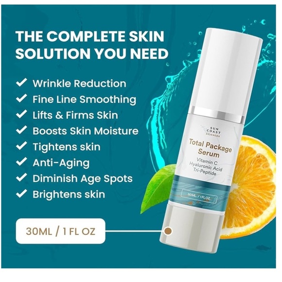 Sun Coast Science Total Package SerumVitamin C Hyaluronic Acid 1Ounce set/2(mo4) - Picture 4 of 7